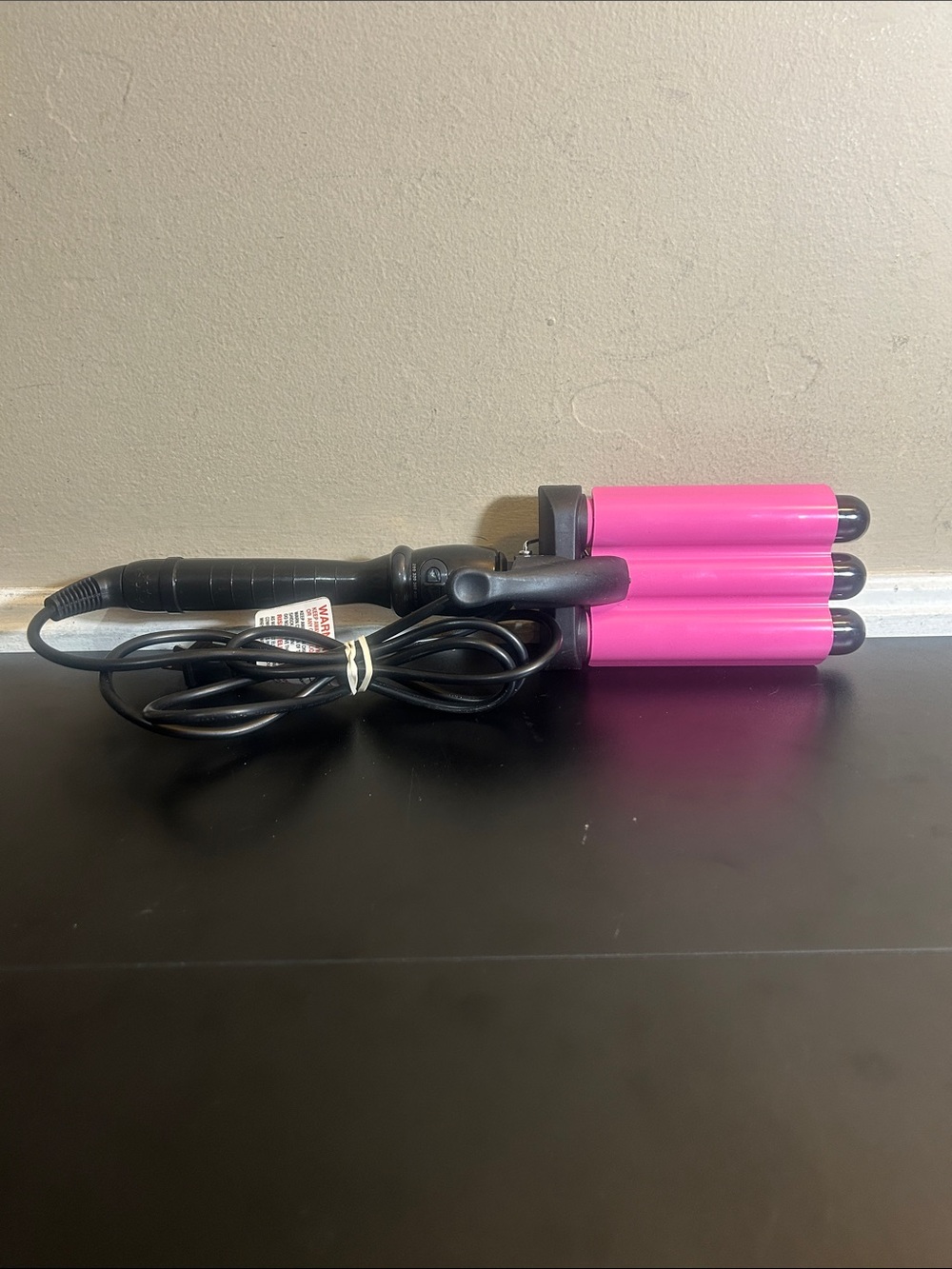 Hot & Hotter 3 Barrel Waver Curling Iron 1 Inch, 1 Count, Black & Pink